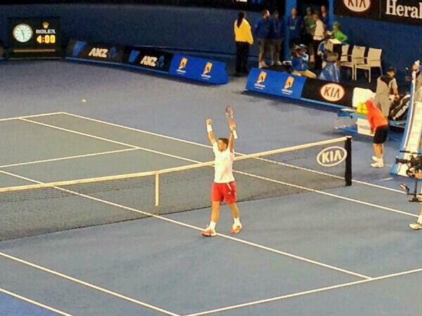 TheRealPatCash's tweet photo. Congratulations @stanwawrinka on beating #Djokovic in an incredible Match. Well deserved! #stanimal #ausopen http://t.co/tInMdwnyC7