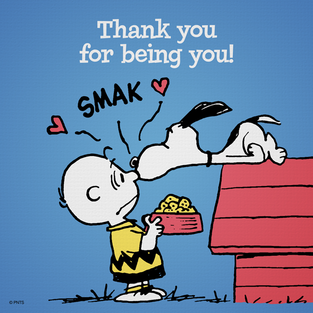 PEANUTS on Twitter "Thank you for being you. http//t.co/FwuqEgEvCi"