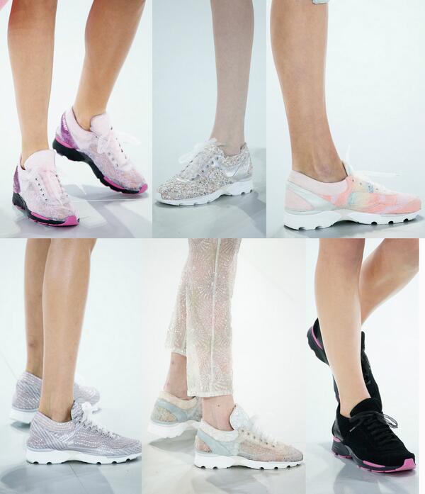 laiacenea's tweet photo. ¿Que está de moda correr? Pues ale, a comerle terreno a las marcas deportivas y a forrarse vendiendo bambas #Chanel http://t.co/kNjxjMOL3T