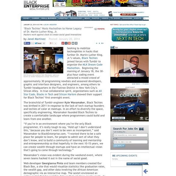 ItsGeorgianna's tweet image. Honored to be quoted by @blackenterprise for #OurBlackBox in the #MLKDreamCode Hackathon! ow.ly/sNNk5