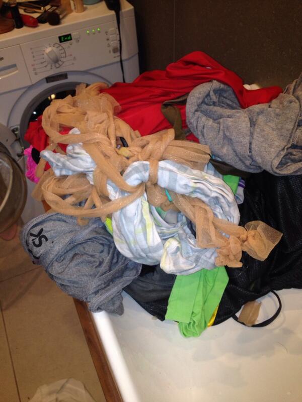 ekhoopstraining's tweet photo. Sooo I washed my clothes with a whole roll of pre wrap... Awesome lol #basketballgirlproblems @grlbballprobs http://t.co/oGak2sPM5M