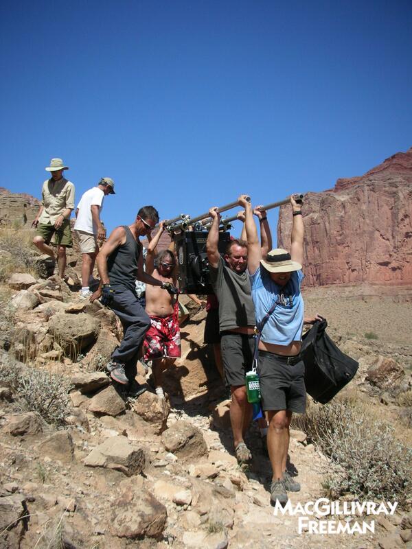 MacFreeFilms's tweet photo. It took 4 men to carry the 250+ lb #IMAX camera into the #GrandCanyon. Totally worth it to get the shot. http://t.co/oegn0PVKy2
