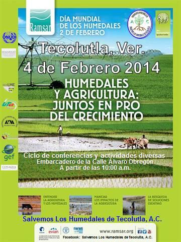 El 4 de Febrero se celebrará el Día Mundial de los Humedales en Tecolutla, Veracruz.