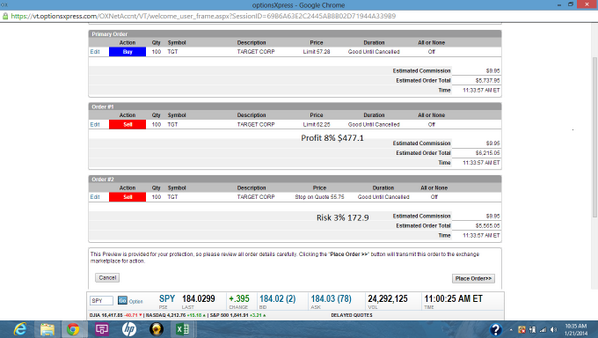 watchmytrade's tweet photo. Synthetic trade lets see if this level hits. TGT Bid some options as well http://t.co/XzZlKcZDQz