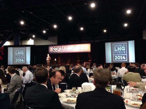 Zeus_Events's tweet photo. Conference Chairman Bob Nimocks delivers opening remarks at the World #LNG Fuels 2014 http://t.co/A4DinLyCFi