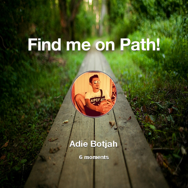 adi_botjah's tweet photo. Find me on #Path now! Go to: http://t.co/6a8yw0lMVl! #thepersonalnetwork http://t.co/hveYZ3r8AD