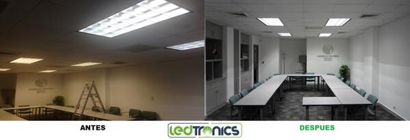 LEDTRONICSMX's tweet photo. El antes y después. Mejor iluminación y ahorro del 50% de energía #gogreen http://t.co/TLqO4CrsLF