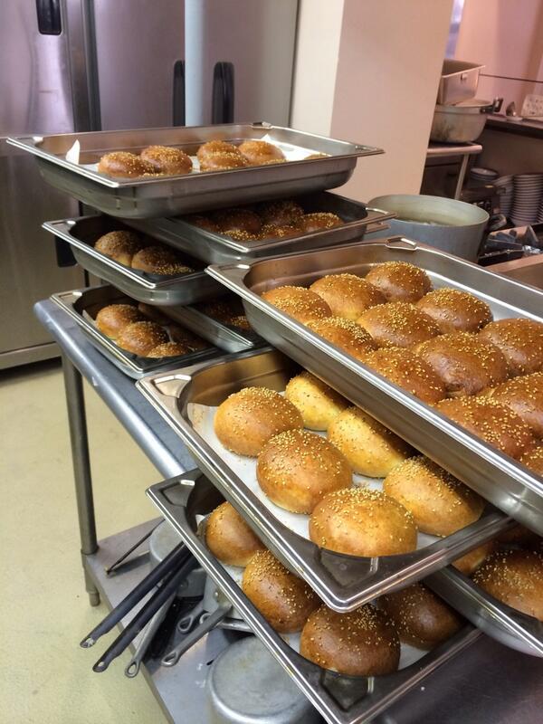 CezarsKitchenKK's tweet photo. Today's menu; handmade chicken burgers on fresh made-with-buns! http://t.co/Z0CC6p7XMi