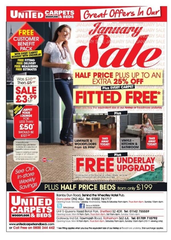 RT <a href="/EastsideRMC/">Eastside Magazine</a> Don't miss United Carpets huge January sale  <a href="/JoHorgan/">United Carpets Doncaster</a> #savingsgaloure #doncasterisgreat #iloveDN