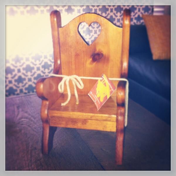 ArceDesigns's tweet photo. our little doll chair is heading to its new home! congrats to Mellisa who won the final bid this past weekend! http://t.co/upiybKpJJu
