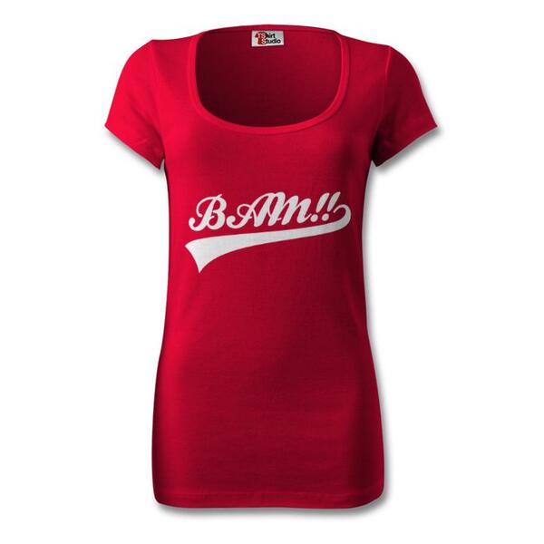 *Ladies* What You Think Of Our Red and White Scoop Neck "BAM" T-shirts?