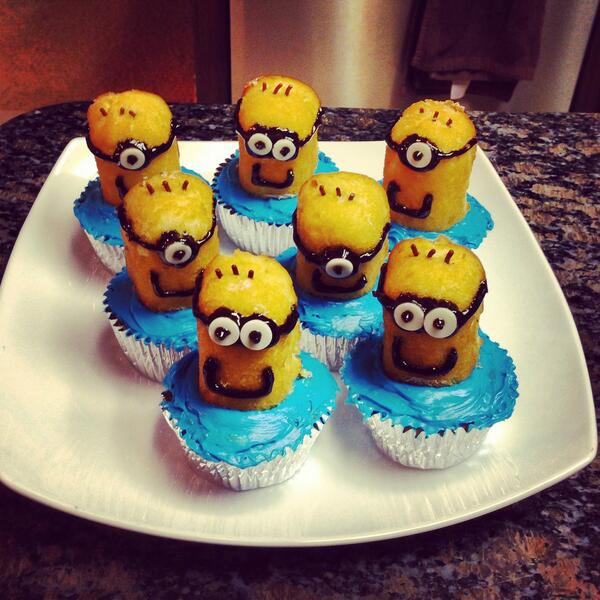 how cute are our minion cupcakes? #despicableme2 #minions #cupcakes