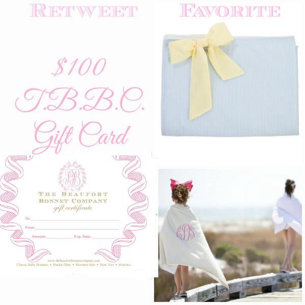 BeaufortBonnets's tweet photo. Giveaway! What would you rather win? Retweet =vote gift card; Favorite =vote monogrammed beach towels. CBlog4Details http://t.co/UjdytPuiFZ