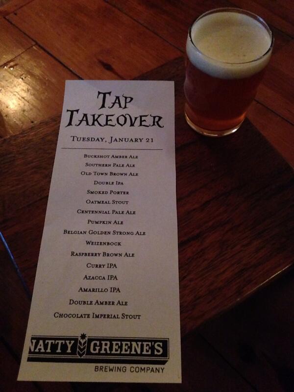 ryand5414's tweet photo. Natty Greene's Tap Takeover at Sticks and Stones. http://t.co/g4rcK2hS3K