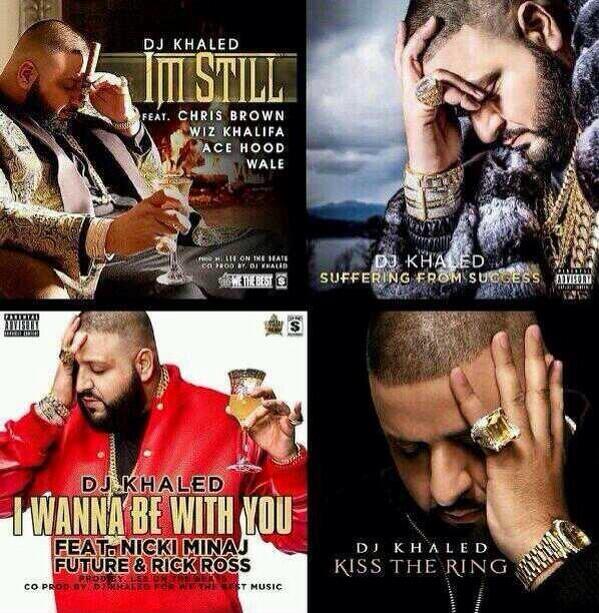 DJ Khaled sur ses pochettes d'album on dirait toujours qu'il a oublié quelque chose à la maison mdrrrrr...