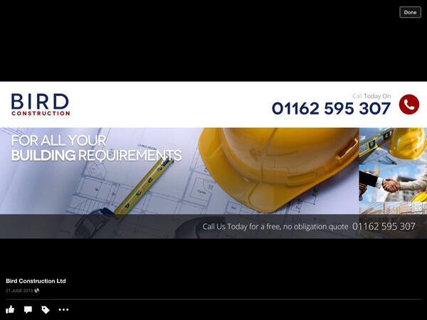 Visit birdconstruction.co.uk for your new enquiries.