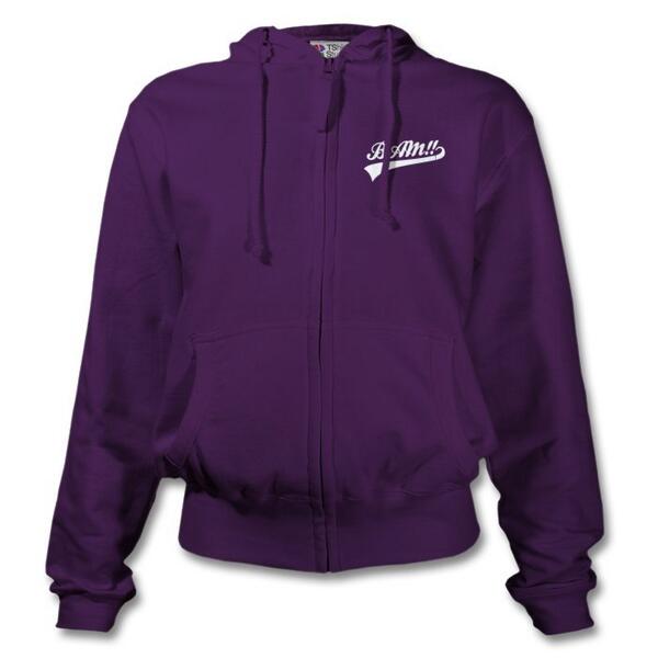 *LADIES* Like Our Purple and White "BAM!!" Zip Hoodies?