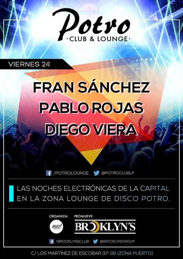 Brookszone's tweet photo. Una Nueva Noche de Buena Electrónica en @PotroClubLP y esta Semana Toca Disfrutar a Tope #DeViernes http://t.co/Qogn4PiOAT