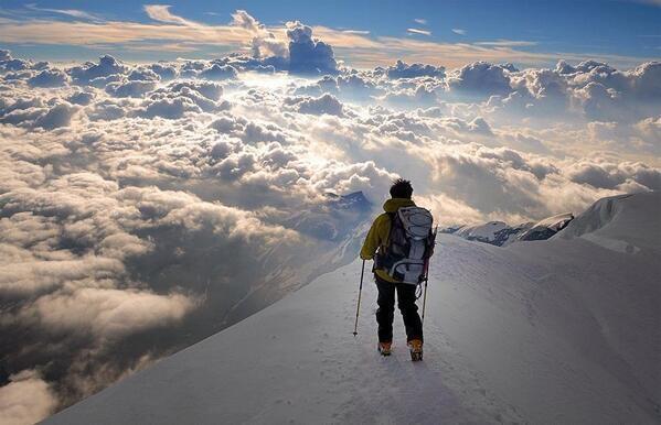 PictureWorId's tweet image. Standing above the clouds in the Alps