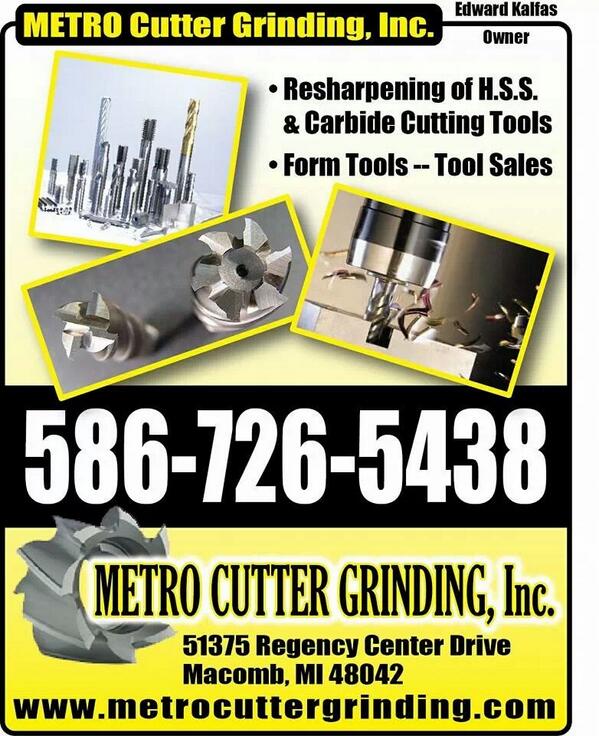 MetroCutter's tweet image. My new twitter
Metro Cutter Grinding, Inc.
