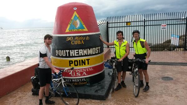 gundr's tweet photo. Day 21- knocked out the last 60 miles to Key West- wooo hoooo!  Now a couple days of rest!  
#keywestorbust http://t.co/RBhBv3mh4f