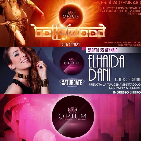 OPIUM CLUB 
Venerdì 24 gennaio 
Sabato 25 gennaio
Che lo spettacolo abbia inizio :)