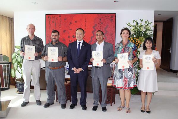 Very proud to welcome five new Australians today at #citizenship ceremony in #AbuDhabi! @DIBPAustralia