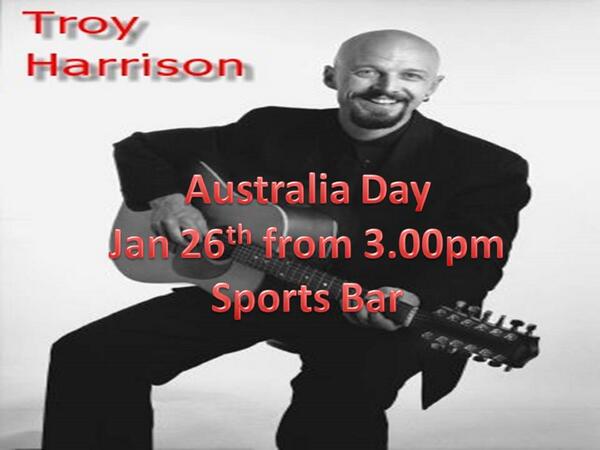 TheClovey's tweet photo. CELEBRATE AUSTRALIA DAY WITH US AND ENJOY A FREE BBQ AND LIVE MUSIC PERFORMED BY TROY HARRISON FROM 3PM ONWARDS http://t.co/HAxtxqi4Mh