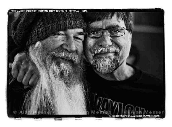 ALABAMA BOYS ... Our <a href="/wlgolden/">William Lee Golden</a> helping <a href="/TheAlabamaBand/">ALABAMA</a> 's Teddy Gentry celebrate his birthday! Great photo!!!