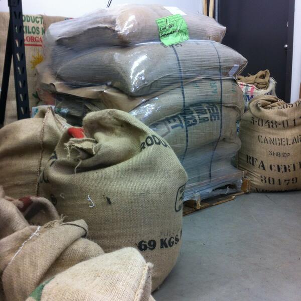 lonetreecoffee's tweet photo. another pallet of green coffee has just arrived... http://t.co/t602HfKytU