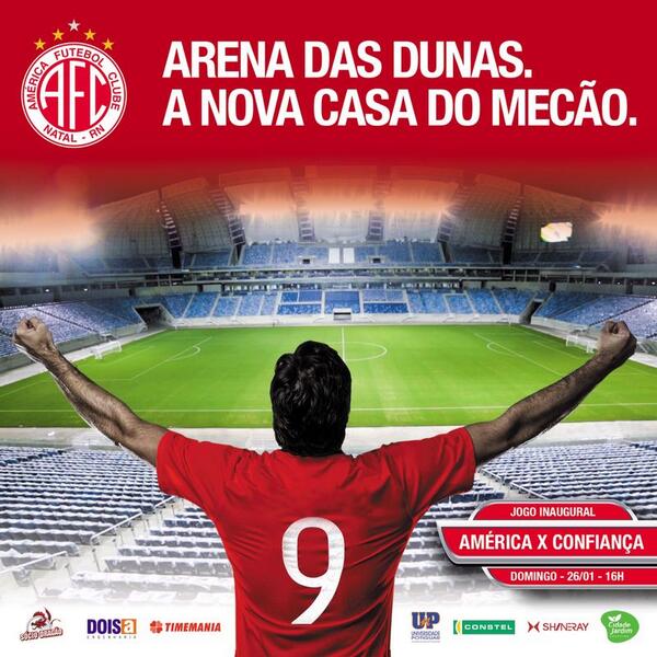 AmericaFCNatal's tweet photo. Tá chegando a hora! #ArenaDasDunas http://t.co/WkC95dqVGO