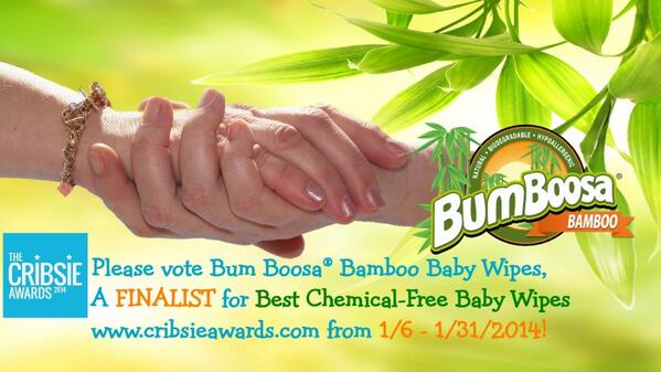 Congrats @BumBoosa nominated for a Cribsie Award 2014 (Chem.FreeBabyWipes)! Vote4 #BumBoosa: cribsieawards.com