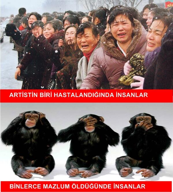 Artistin Biri hastalandığında Ağlayanlar, Binlerce insanin Ölümünde 3Maymun oynuyor #SuriyedeBebeklerÖlüyor_UyanDÜNYA