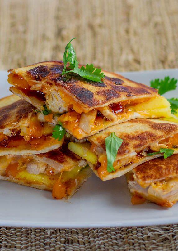 FoodFeedDaily's tweet image. BBQ Chicken and Mango Quesadillas