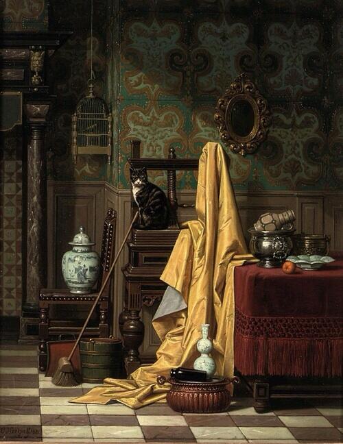 andrea rossi @AndreaNiloc Charles Joseph Grips: A Domestic Interior, 1881. #art #artwit #twitart