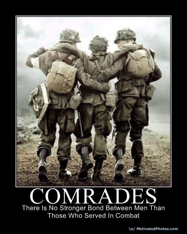 ptsdtheenemy's tweet photo. There is no stronger bond between men than those who served in combat #comrades http://t.co/UcZNRnebft
