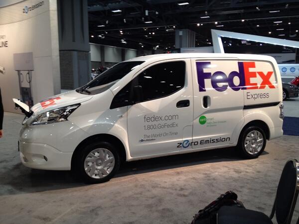 AutoblogEVs's tweet image. Nissan entering tests with two eNV200 electric vans in US. Including partner FedEx.