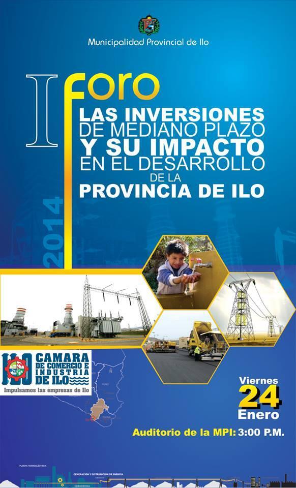 CAMARADEILO's tweet photo. FORO“LAS INVERSIONES DE MEDIANO PLAZO Y SU IMPACTO EN EL DESARROLLO ECONÓMICO DE LA PROVINCIA DE ILO”-Viernes 3pm MPI http://t.co/DMWSySHYRz