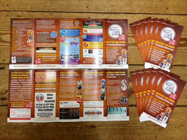 The #Petersfield Beer Festival leaflets having arrived! They look epic! Get your tickets now petersfieldfest.com