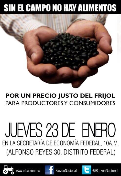 BarzonNacional's tweet photo. Nos ayudan a difundir el cartel de mañana en economía @Soy132MX @epigmenioibarra #sinmaiznohaypais #sinfrijoltampoco http://t.co/vdUSRg82Wc