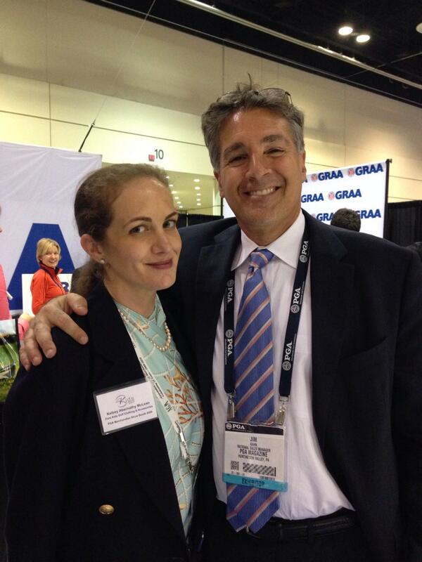 PGAmag's tweet photo. Jim Kahn and @Fore_Kids_Golf's Kelsey  McLean at PGA Magazine's wine tasting! http://t.co/f6oHv7lWCK