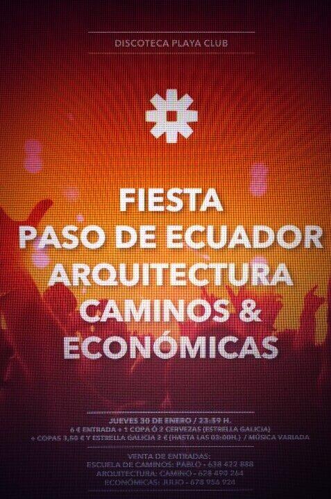 pasocaminos's tweet photo. Ya estamos de vuelta! Prepárate para el fiestón de fin de exámenes, jueves 30, te lo vas a perder? #fiestacaminos http://t.co/Yz8GXFaelB