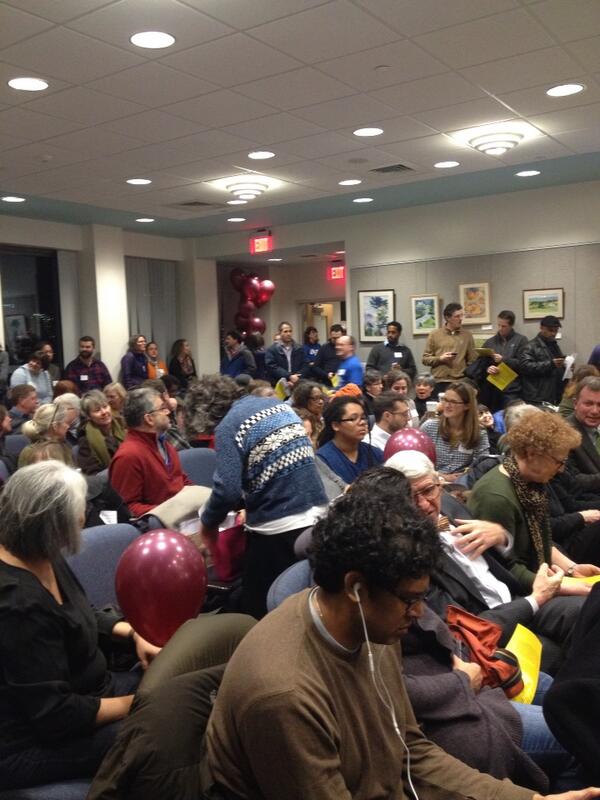 Hundreds of people showed up for #Brookline's Override Study Committee Public hearing tonight. <a href="/brooklinetab/">WickedLocalBrookline</a>