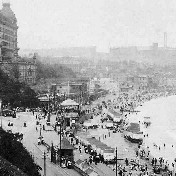 PostcardsofS's tweet image. Found this great postcard of Foreshore Road from about 1905. Warwicks tower still on headland and Futurist not built