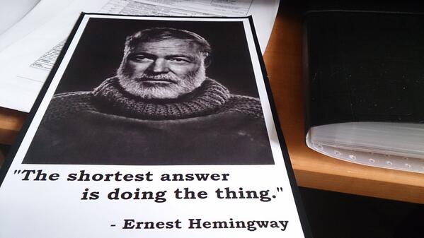 CAdelaideFilm's tweet image. While you fine folks are waiting for a teaser trailer, have some Hemingway. Oliver's favorite writer.