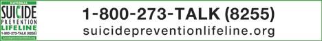 Call 1-800-273-TALK (8255) or go to SuicidePreventionLifeline.org
Fight to save a life. #SuicideAwareness
I love you.