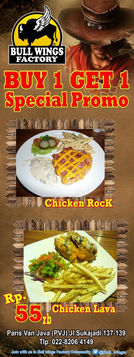 masih ada nih promo by 1 get 1 free... yuk mampir k resto kita di lodaya, PVJ Bandung, n Mall alam sutera.