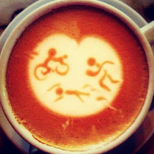 lashbolt23's tweet photo. @keekslala  can ur barista do this? “@worldtriathlon: Finally, a coffee for triathletes. http://t.co/yMA2KJUWpX”
