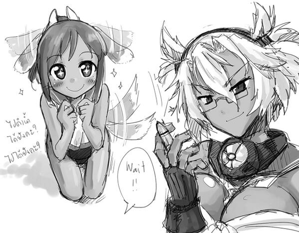 just random doodle of I-401 chan and Musashi :D 
