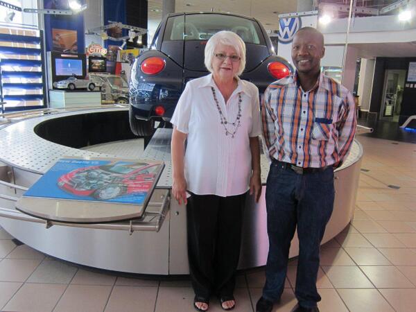 VolkswagenSA's tweet photo. Guess which number visitor Annetjie Dippenaar was at our #AutoPavilion? http://t.co/K33GzFYeOa